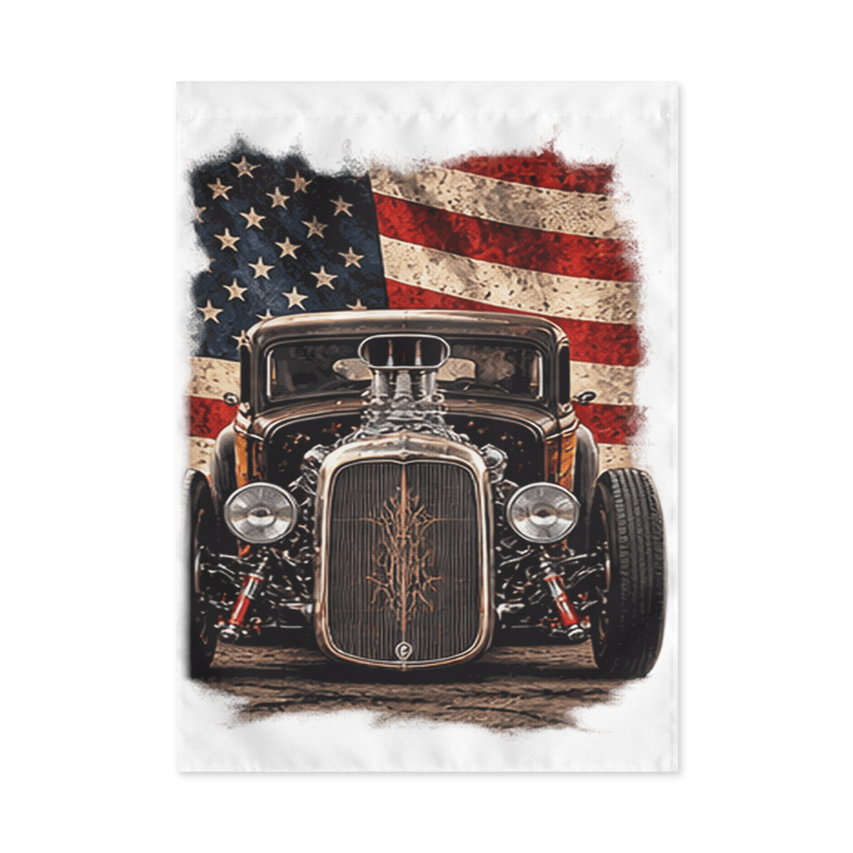 American Steel Blown Roadster Outdoor Flag product mockup