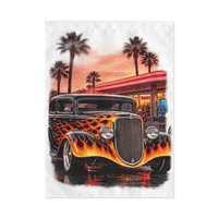Neon Diner Flame Coupe Outdoor Flag product mockup