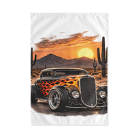 Desert Sunset Flame Coupe Outdoor Flag product mockup 2