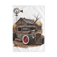 Rust and Thunder Rat Rod Pickup Outdoor Flag product mockup 2