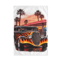 Neon Diner Flame Coupe Outdoor Flag product mockup 2