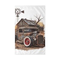 Rust and Thunder Rat Rod Pickup Outdoor Flag product mockup 3