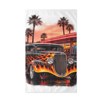 Neon Diner Flame Coupe Outdoor Flag product mockup 3