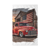 Barn Flag Red Hot Rod Pickup Outdoor Flag product mockup 3