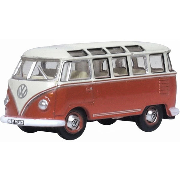 Oxford Diecast N Scale Volkswagen T1 Samba Bus – Red/Grey – NVWS001