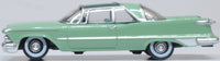 Oxford Diecast 87IC59002 1959 Imperial Crown two-door hardtop in Highland Green and Ballad Green, 1:87 scale, left side view