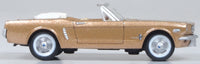 Oxford Diecast 87MU65007 1965 Ford Mustang Convertible in Prairie Bronze, 1:87 scale model, right side view.