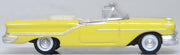Oxford Diecast 87OC57001 1957 Oldsmobile 88 Convertible in Coronado Yellow with roof down, 1:87 scale model, right side view.