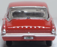 Oxford Diecast 87PB65002 1965 Plymouth Barracuda in Medium Red, 1:87 scale model, rear view.