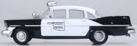 Oxford Diecast 87PS59001 1959 Plymouth Savoy Sedan Oklahoma Highway Patrol, 1:87 scale model, left side view.