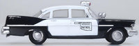 Oxford Diecast 87PS59001 1959 Plymouth Savoy Sedan Oklahoma Highway Patrol, 1:87 scale model, right side view.