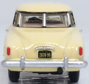 Oxford Diecast 87SC50001 1950 Studebaker Champion Starlight Coupe in Tulip Cream, 1:87 scale model, rear view.
