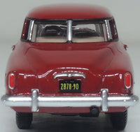 Oxford Diecast 87SC50003 1950 Studebaker Champion Starlight Coupe in Commanche Red, 1:87 scale model, rear view.