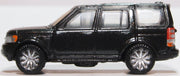 Oxford Diecast NDIS002 Land Rover Discovery 4 in Santorini Black, 1:148 scale model, left side view.