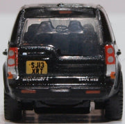 Oxford Diecast NDIS002 Land Rover Discovery 4 in Santorini Black, 1:148 scale model, rear view.