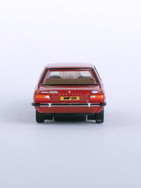 Oxford Diecast NFC5001 Ford Cortina Mk5 in Cardinal Red, 1:148 scale model, rear view.
