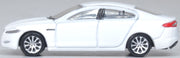Oxford Diecast NXF005 Jaguar XF in Polaris White, 1:148 N scale — left-side view.
