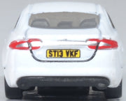 Oxford Diecast NXF005 Jaguar XF in Polaris White, 1:148 N scale — rear view.