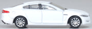 Oxford Diecast NXF005 Jaguar XF in Polaris White, 1:148 N scale — right-side view.