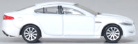 Oxford Diecast NXF005 Jaguar XF in Polaris White, 1:148 N scale — right-side view.