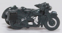 Oxford Diecast NBSA008 RAF Blue motorcycle and sidecar, 1:148 scale model, motorcycle side view.