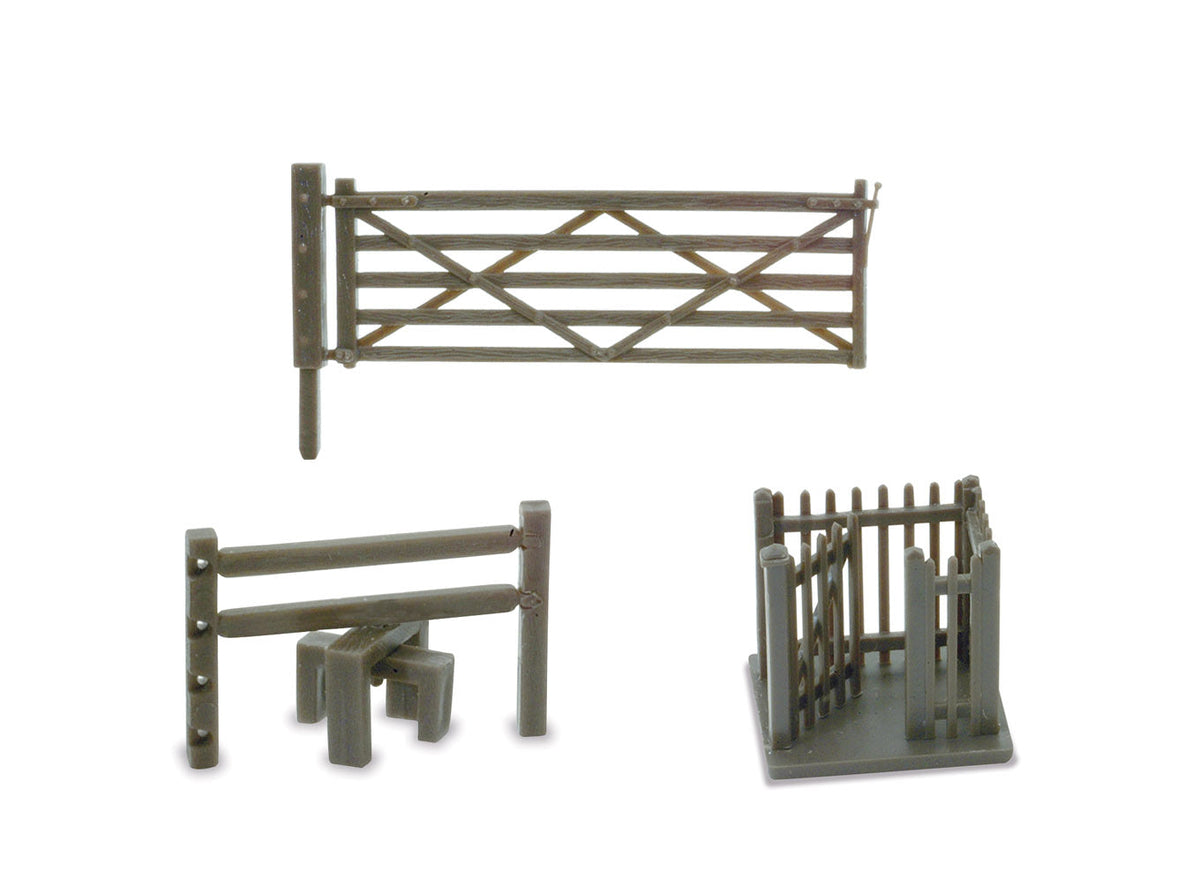 PECO NB46 N scale field gate, stile and wicket gate examples from the accessory pack