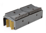 PECO NB80 N scale Train Shed Unit kit, assembled and painted example