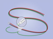 PECO PL-34 wiring loom for PL-10 series turnout motors, manufacturer illustration with connector detail