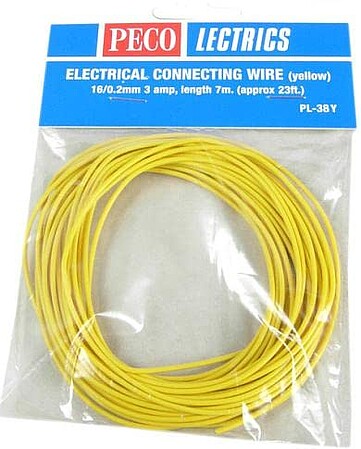 PECO PL-38Y yellow connecting wire in retail package