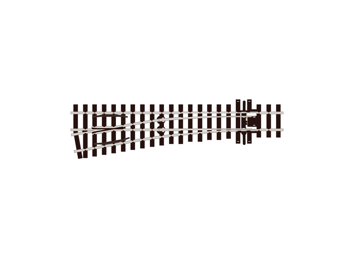 PECO SL-E1496 HOm Code 75 Left-Hand Medium-Radius Turnout – 12 mm Gauge — exact-part product image