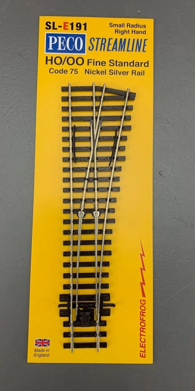 PECO SL-E191 OO HO Code 75 right hand Electrofrog turnout