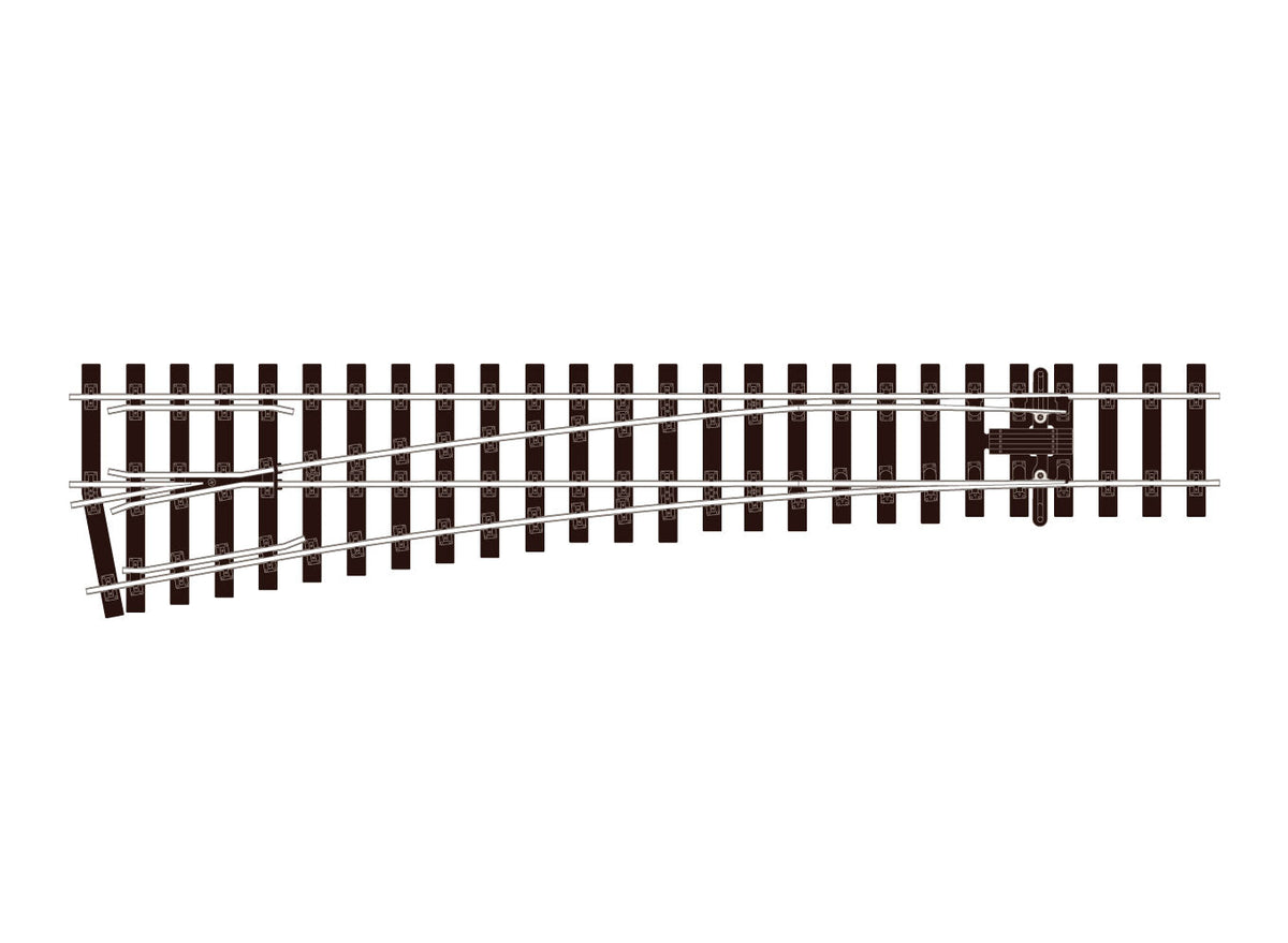 PECO SL-E896 Gauge 1 Code 200 Medium Left-Hand Electrofrog Turnout — exact-part product image
