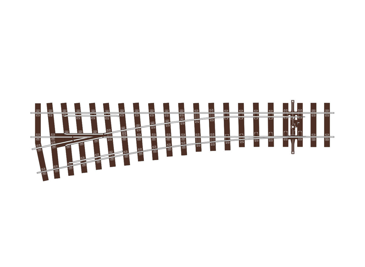 Peco OO/HO Code 75 Bullhead Medium Radius Left Turnout – SL-U1196 — exact-part product image