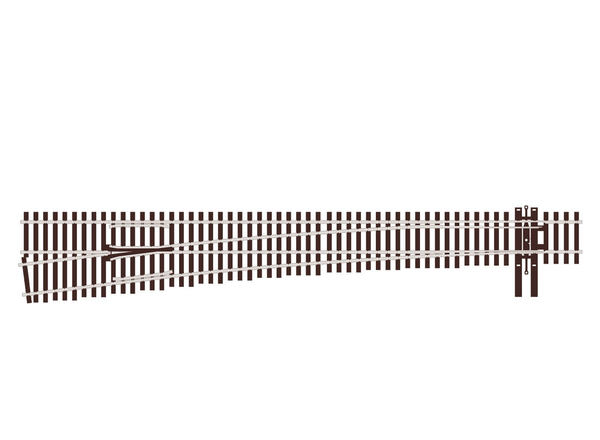 PECO SL-U7082 HO Code 70 No. 8 Left-Hand Unifrog Turnout — exact-part product image