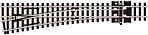 Peco N Code 55 Left-Hand Turnout Unifrog – SL-U396F exact product image