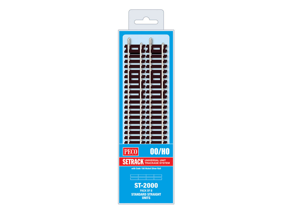 Setrack OO/HO Code 100 Standard Straight Track (Pack of 8) — exact-part product image
