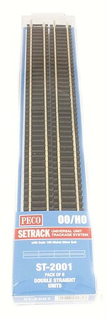 PECO ST-2001 HO OO Code 100 double straight track 13 3/16 inch