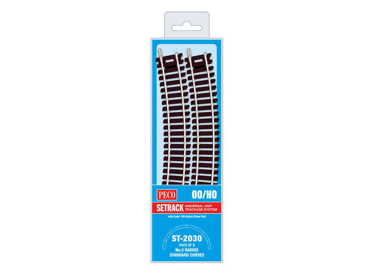 Setrack OO/HO Code 100 No. 3 Radius Standard Curve Track (Pack of 8) — exact-part product image