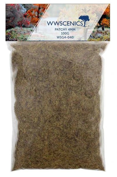 WWScenics WSG4-040 4mm patchy static grass 100g refill
