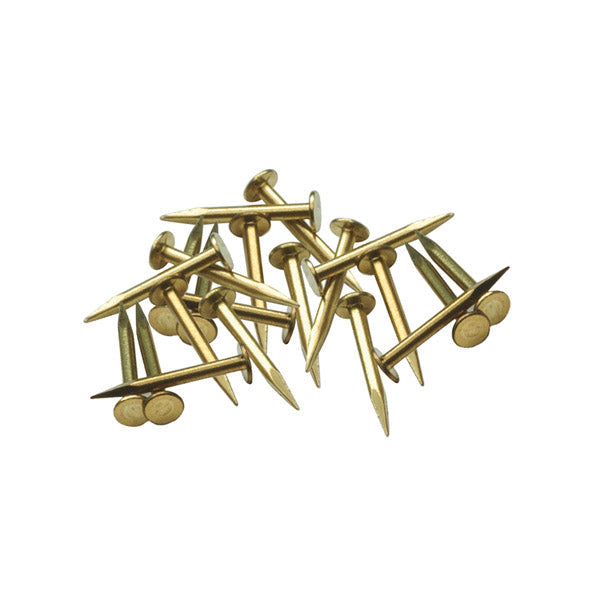 PECO IL-11 brass rail nails, close-up of track fixing nails.
