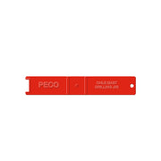 PECO LC-115 catenary mast installation jig, red OHLE mast drilling guide.