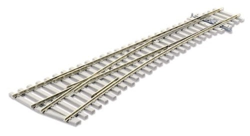 Peco SL-E1096 OO HO Code 75 concrete sleeper medium radius left-hand turnout