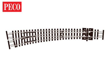 PECO SL-E387F N scale Code 55 Electrofrog left-hand curved turnout