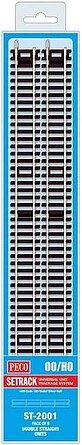 PECO ST-2001 OO HO Code 100 double straight track pack of 8