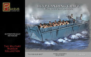 Pegasus Hobbies LCVP Landing Craft with Crew and Soldiers 1/72 model kit box artwork