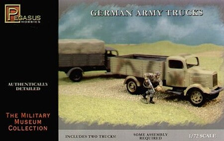 Pegasus 7610 1:72 German Army Trucks kit packaging