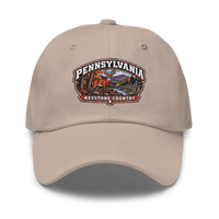 Pennsylvania embroidered dad hat in Stone