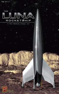Pegasus 9111 Luna Rocketship 1:144 model kit packaging design
