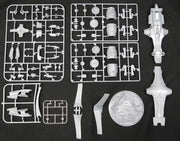 Pegasus 9016 unassembled Aerial Hunter Killer kit parts, clear sprue, logo base and stand