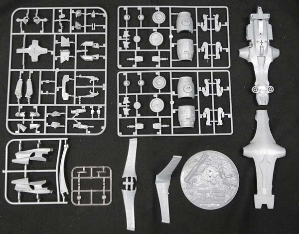 Pegasus 9016 unassembled Aerial Hunter Killer kit parts, clear sprue, logo base and stand